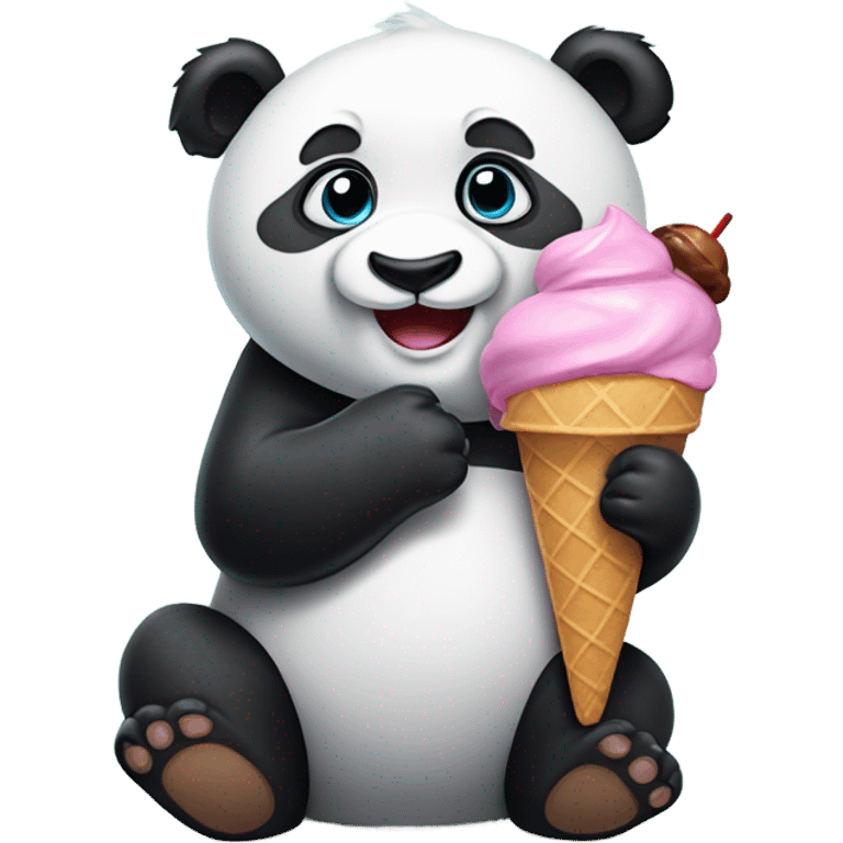 Panda eating ice cream emoji