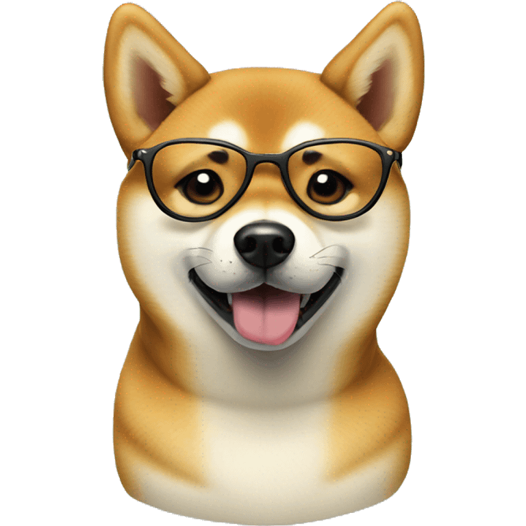 shiba inu in stylish glasses emoji