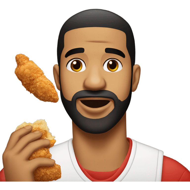 Drake eating fried chicken emoji