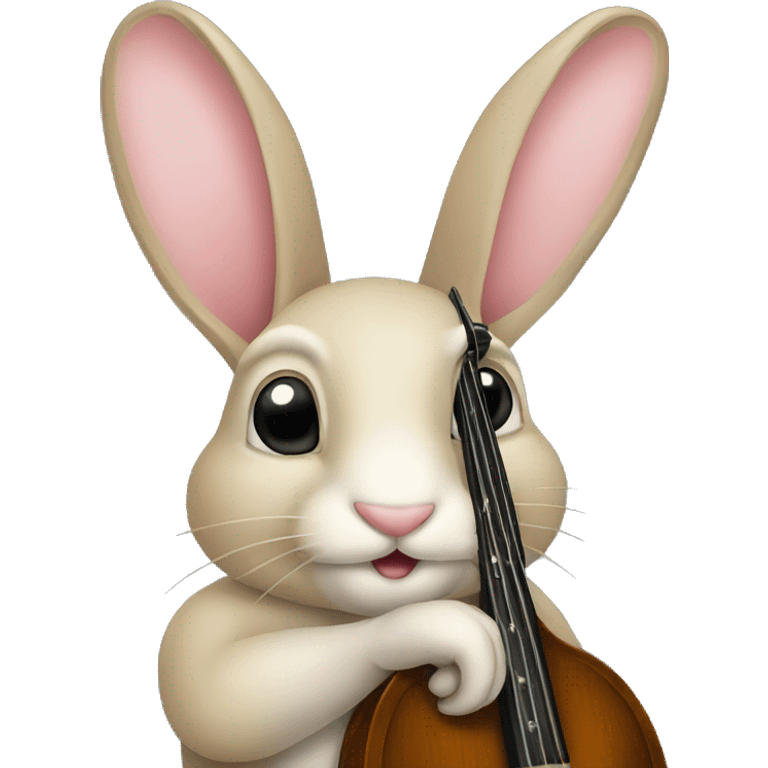 Rabbit with bass emoji