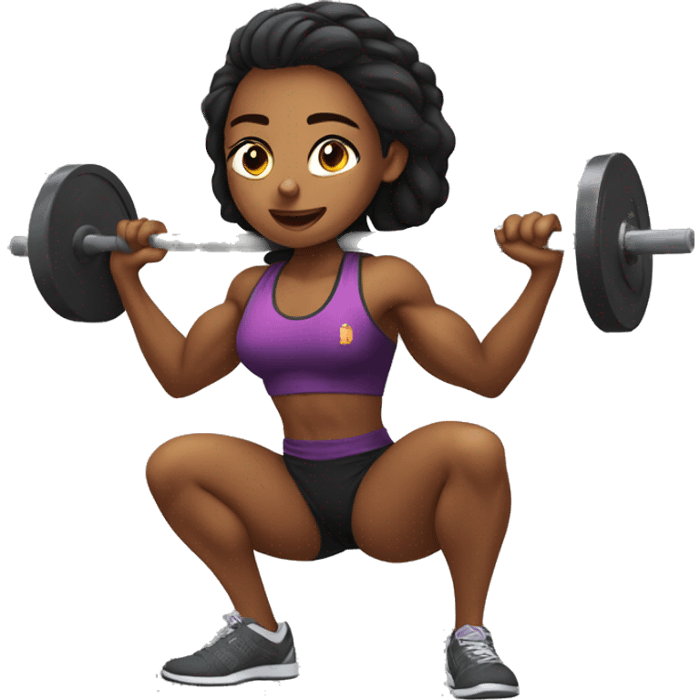 Female athlete doing snatch crossfit emoji