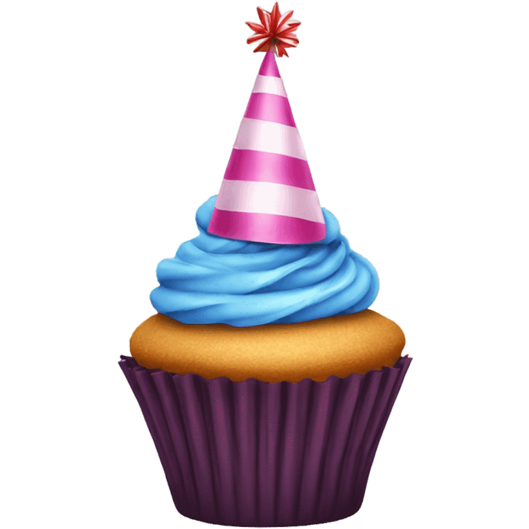 Cupcake with party hat  emoji