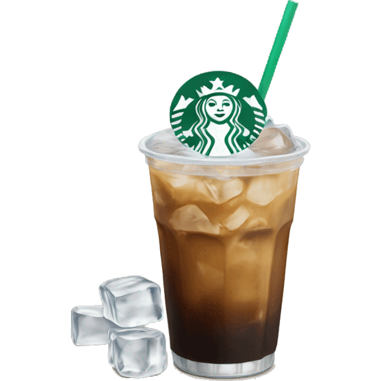 Starbuck ice coffee with ice cubes emoji