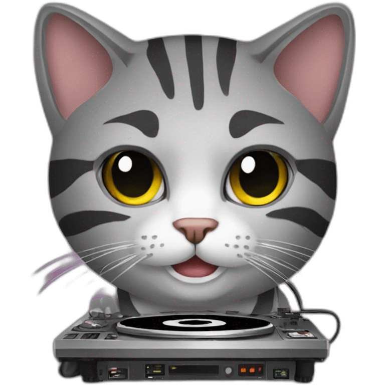 DJ cat with turntable emoji