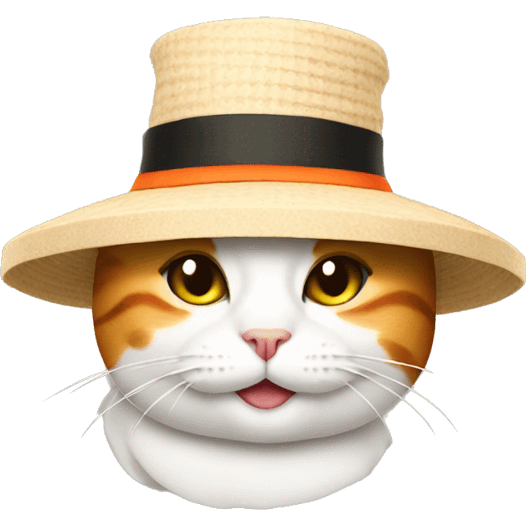 cat wearing a hat made out of sushi emoji