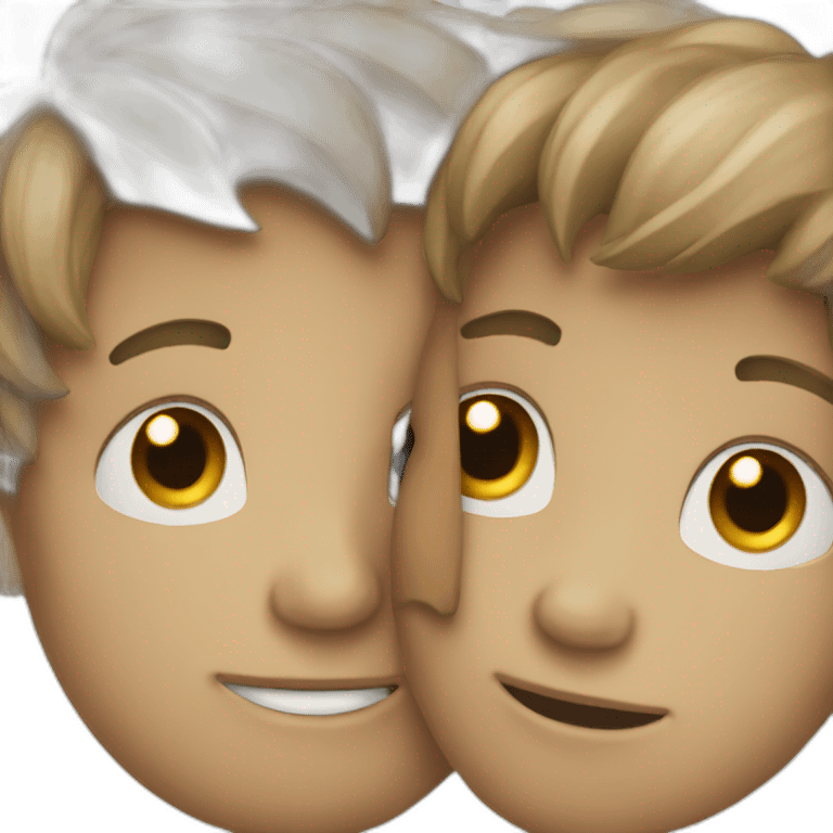 Two boys white cuddling emoji