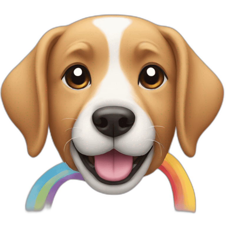 Dog with rainbow emoji