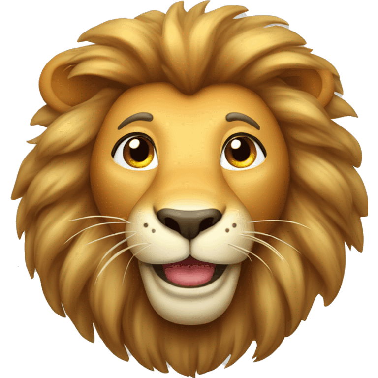 happy friendly smiling lion with large mane emoji