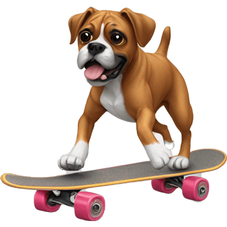 boxer dog skating  emoji