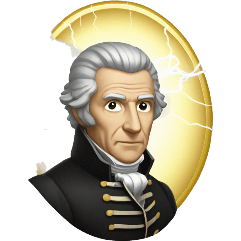 Alessandro Volta with lightning bolts emoji