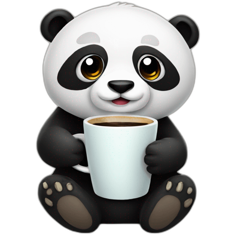 Panda drinking coffee emoji