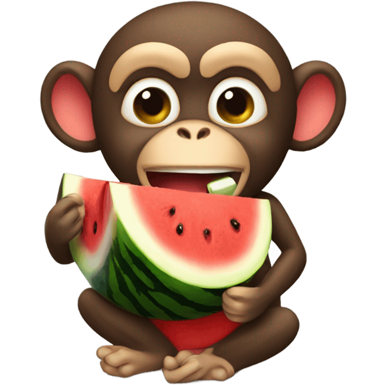 A monkey eating watermelon  emoji