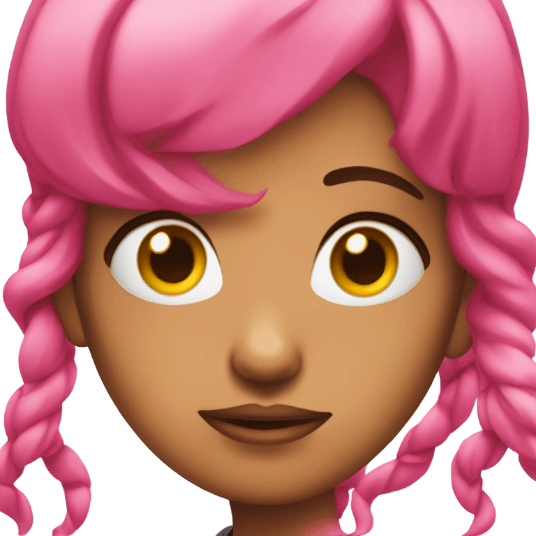 Girl with hot pink hair mesmerized  emoji