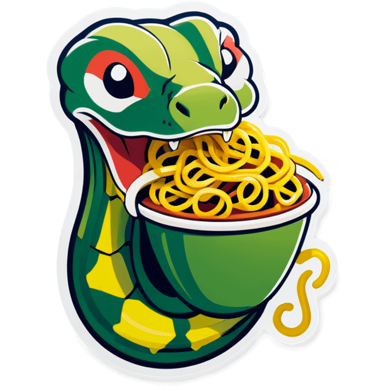 snake eating spaghetti  emoji