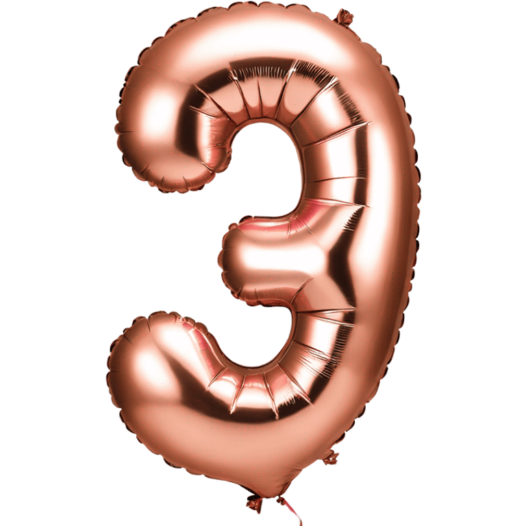 Rose gold number 5 balloon emoji