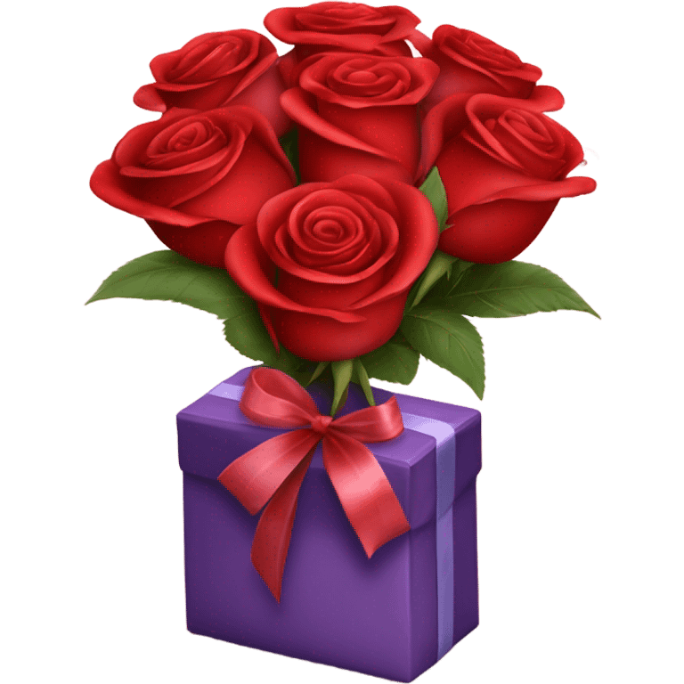 Bouquet of red roses in luxurious package for Valentine’s Day  emoji