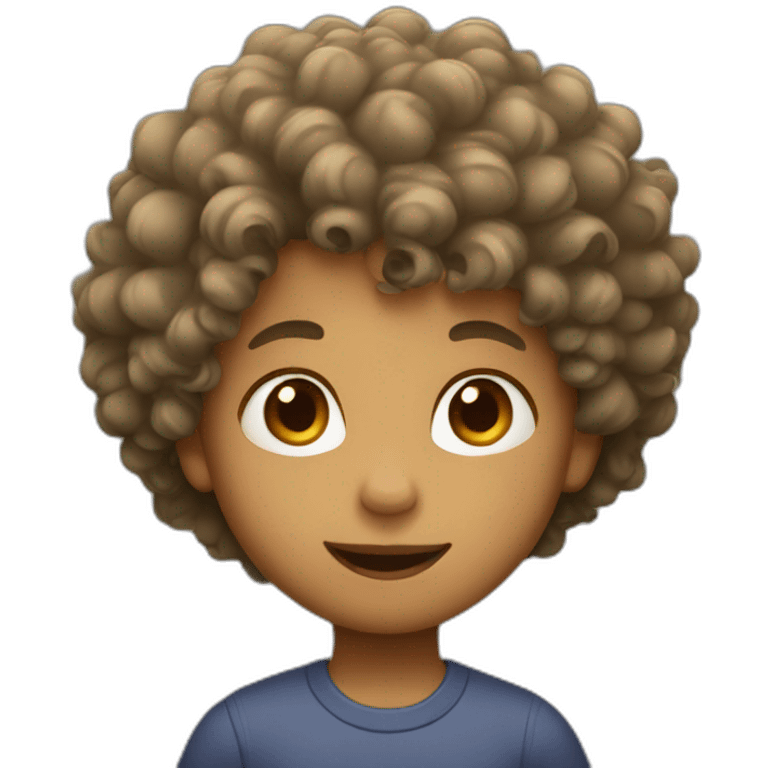 Kid with curly hair emoji