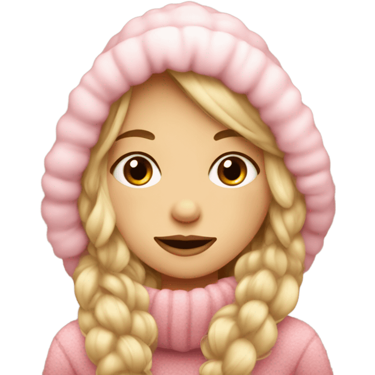 cozy beautiful finnish blond brown pink winter girl emoji