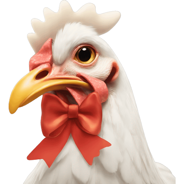 Chicken with a bow  emoji