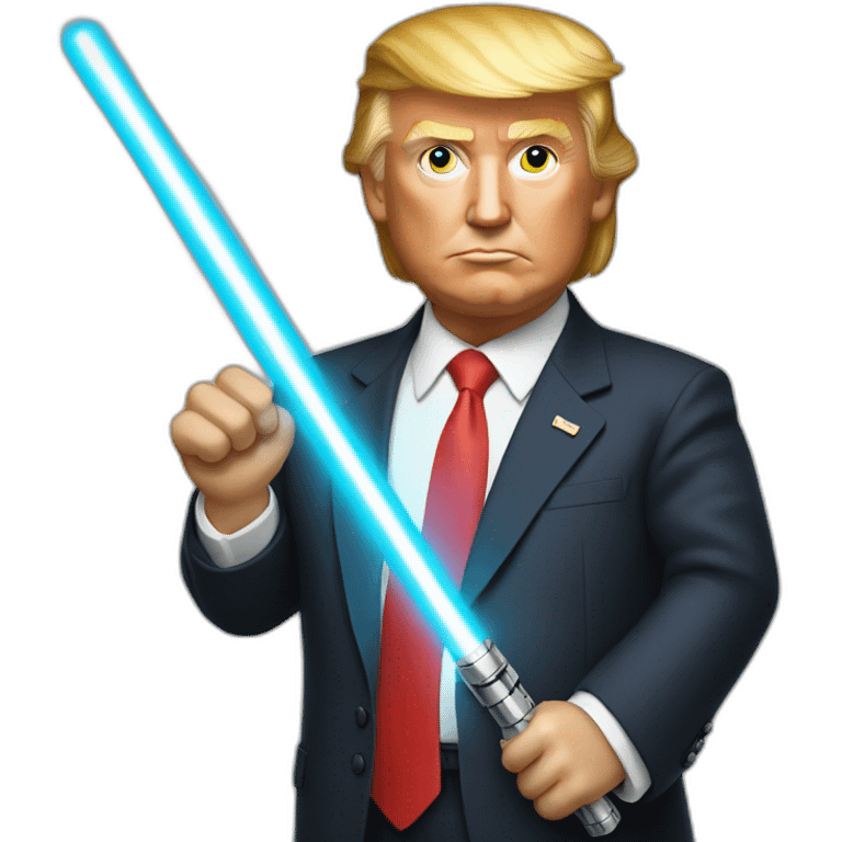 Donald Trump Holding A Light Saber emoji