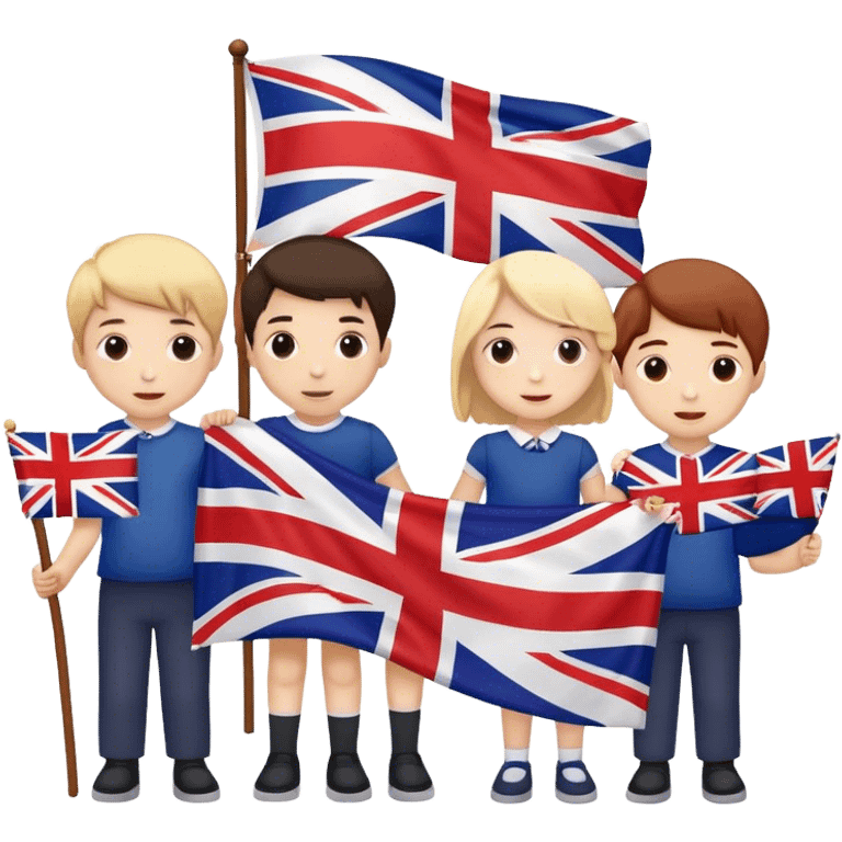 british flag with children emoji