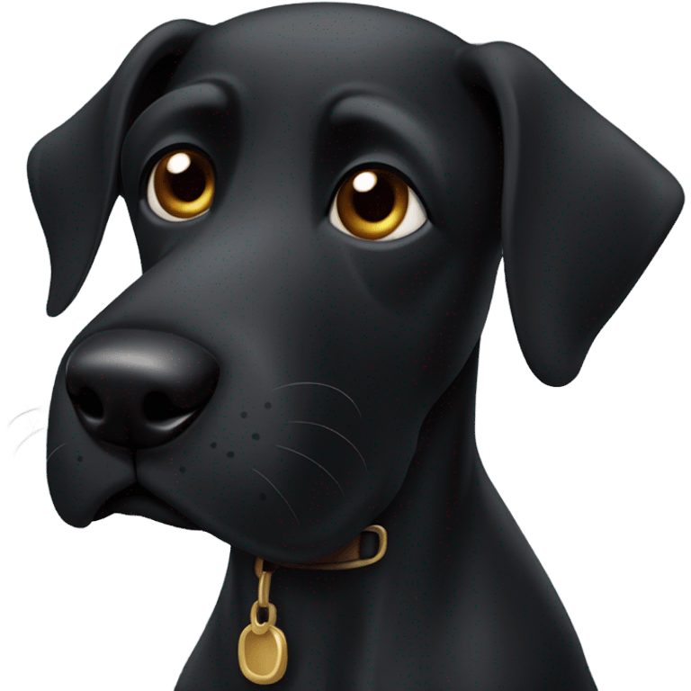 black dog with balck beard on chin emoji