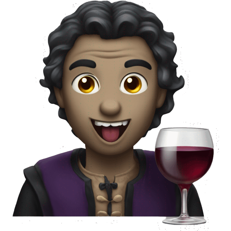 vampie drinking wine emoji