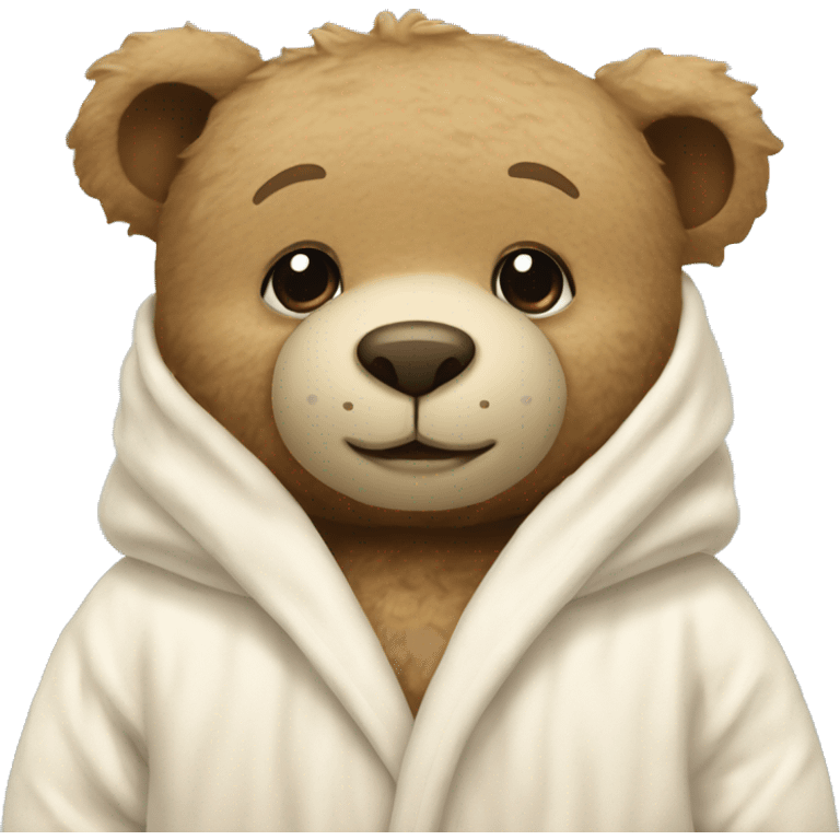 teddy bear that’s wearing a cream bunny dressing gown  emoji