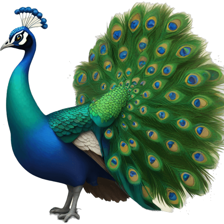 Peacock on a big boulder emoji