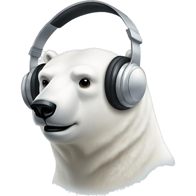 Polar bear with headphones emoji