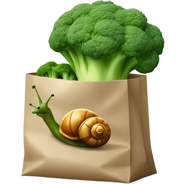 snail with bag of broccoli  emoji