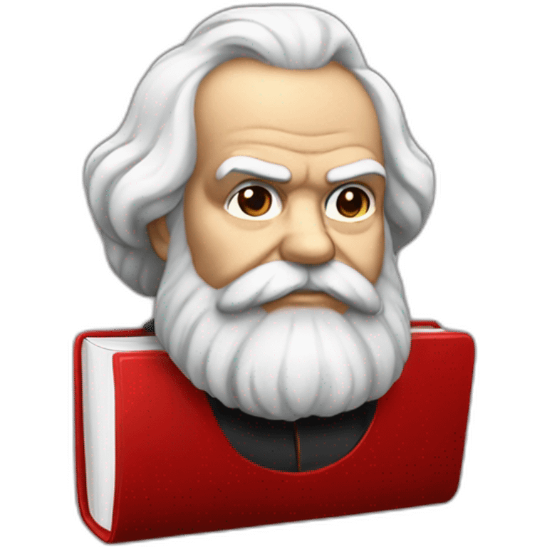 Karl Marx with a red book  emoji