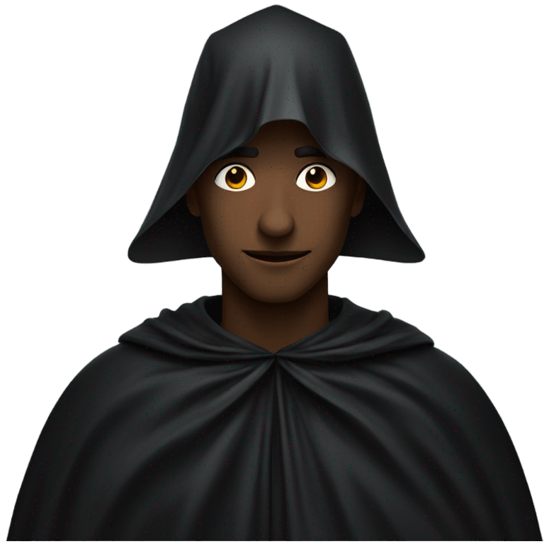 Mysterious man in a black cape over his head emoji