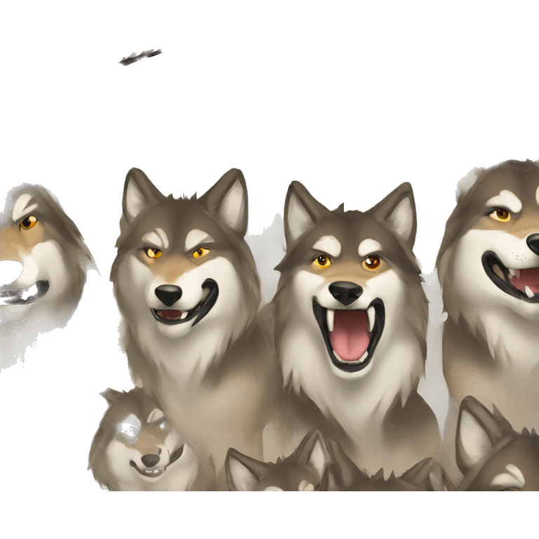 muscular wolves emoji