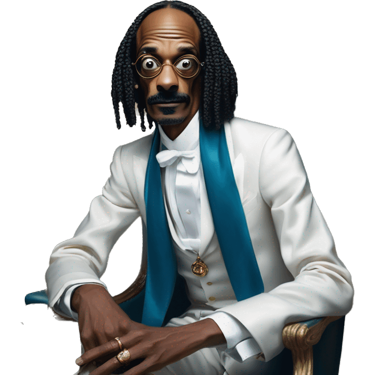 Uncle Scrooge snoop dog in Dior Gucci Hermes leather straps, oil paint, mysterious eyes, intricate lips, masterpiece portrait , odd perspective, beautiful, desirable, logical emoji