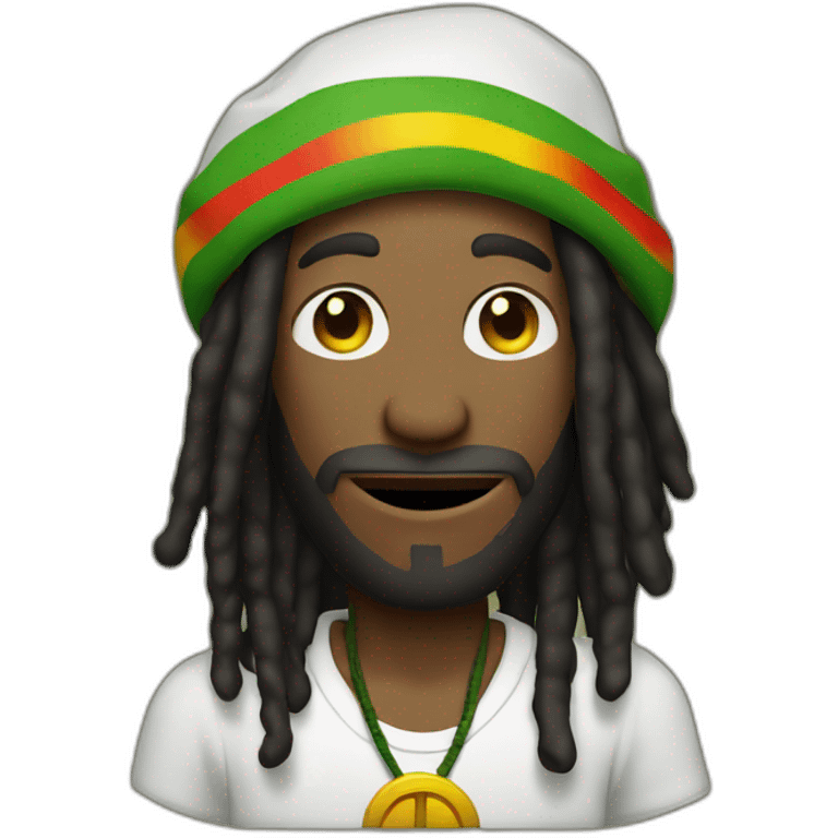 Rasta man in  with peace hand emoji