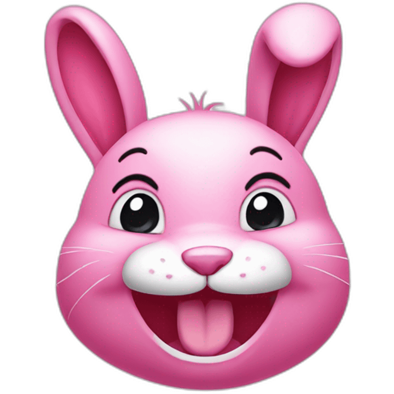 Pink rabbit winking emoji