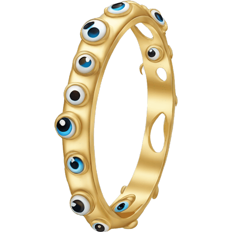 very thin gold bangle ring studded with eyeballs emoji