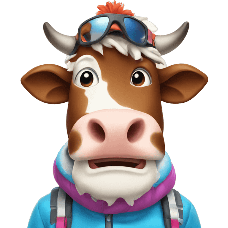 cow in ski emoji