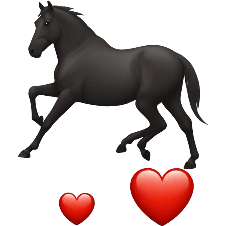 Red Heart with horse shadow in the center emoji