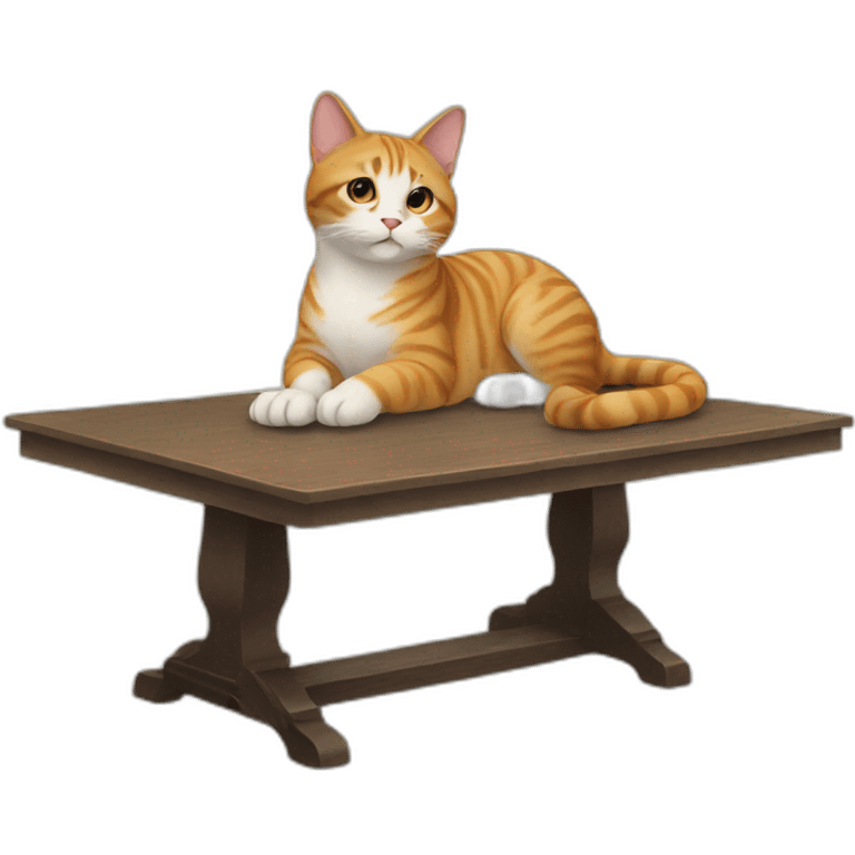 Cat on a table emoji