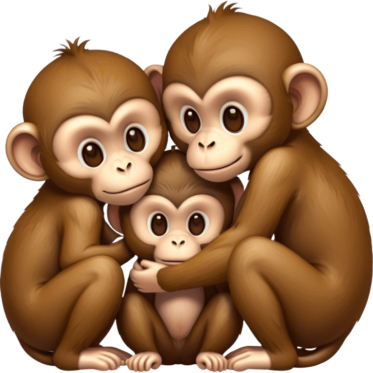 3 monkeys kissing  emoji