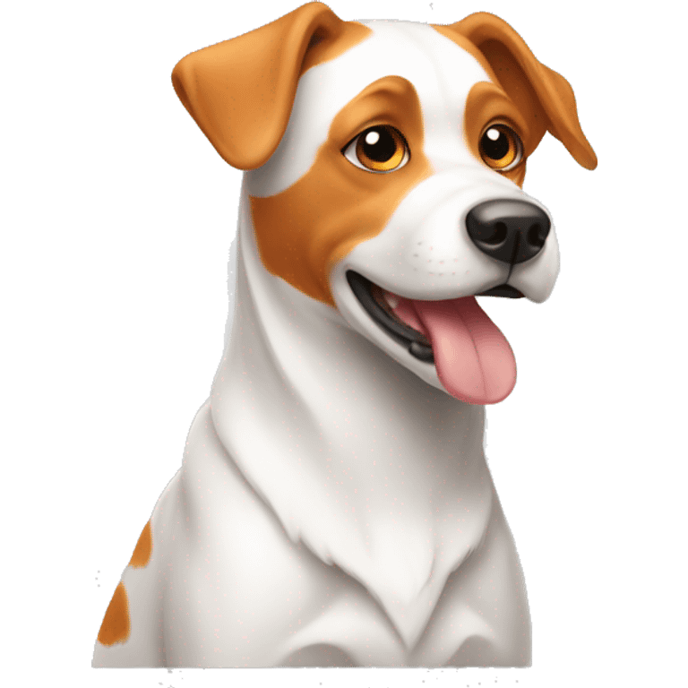 Dog orange & white emoji