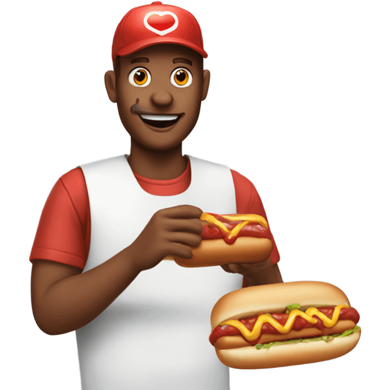 Getting ketchup on your hotdog emoji