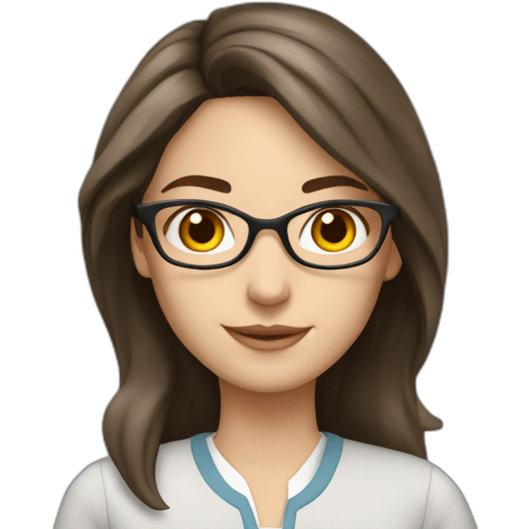 English teacher girl white brunette emoji