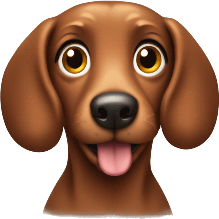 cute fluffy brown sausage dog emoji