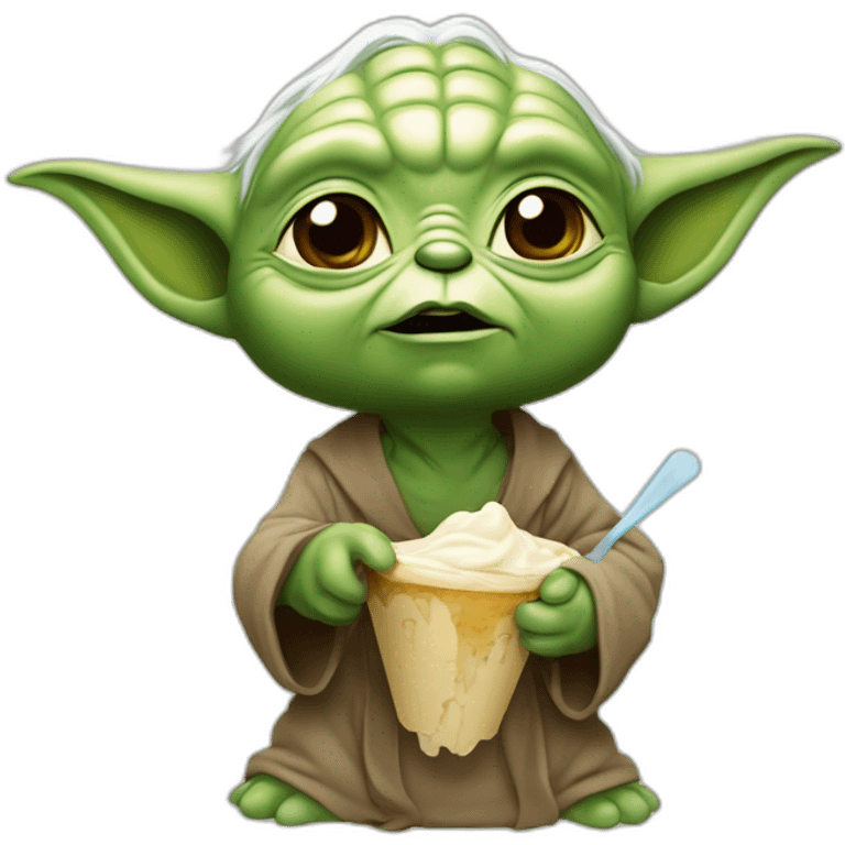 Yoda qui mange une glace emoji