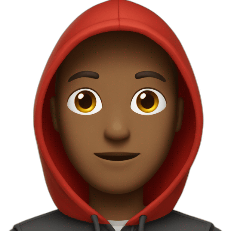 red hooded male emoji