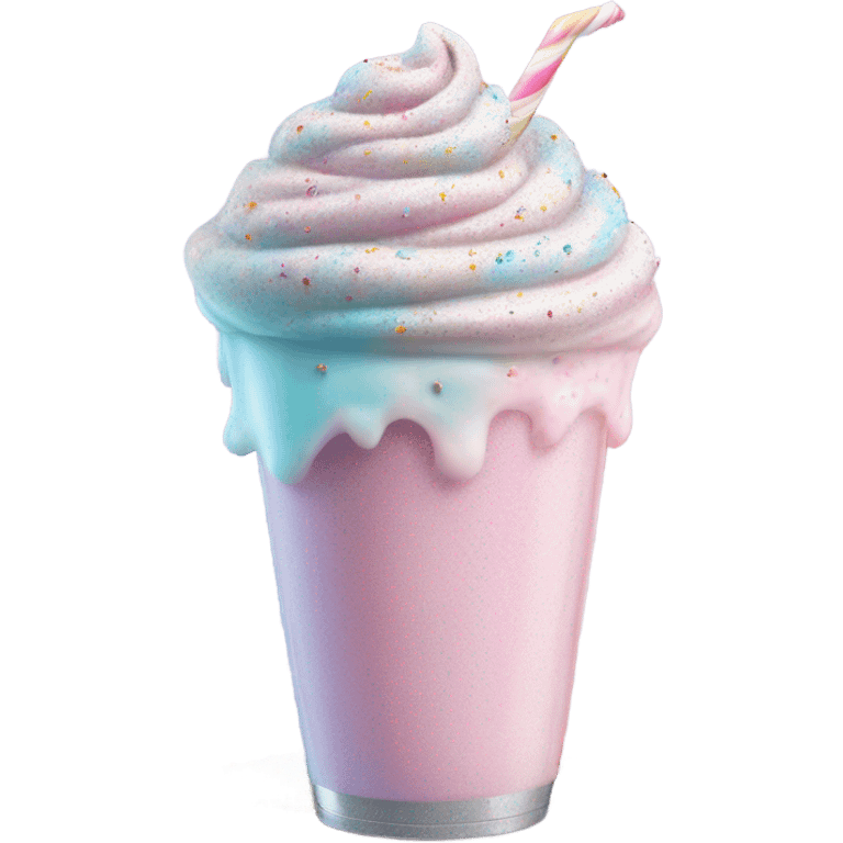 cotton candy milkshake with glitter  emoji