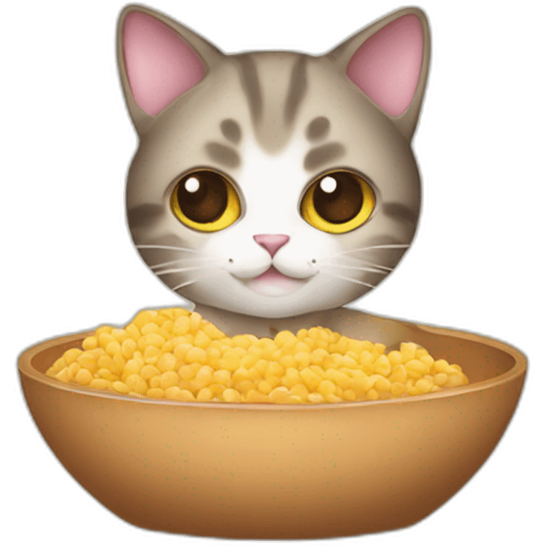 cat is making food vector illustration emoji